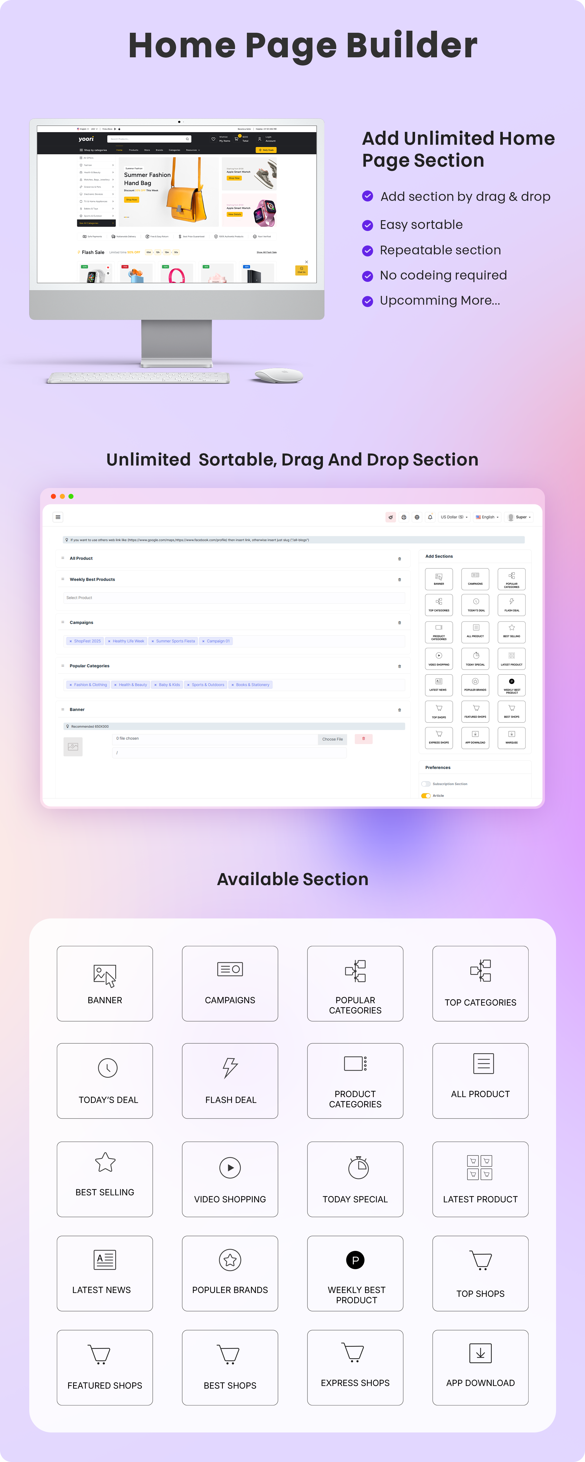 Yoori Home Page Builder