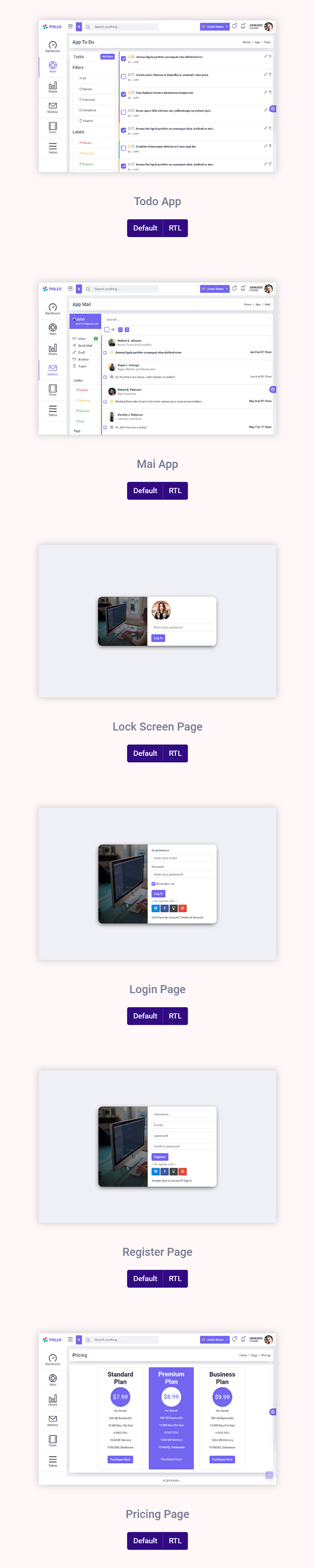 Pollo - Clean & Minimal Bootstrap Admin Dashboard Template - 5