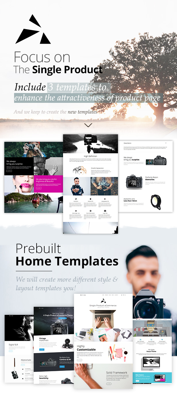 single product eCommerce WordPress Theme
