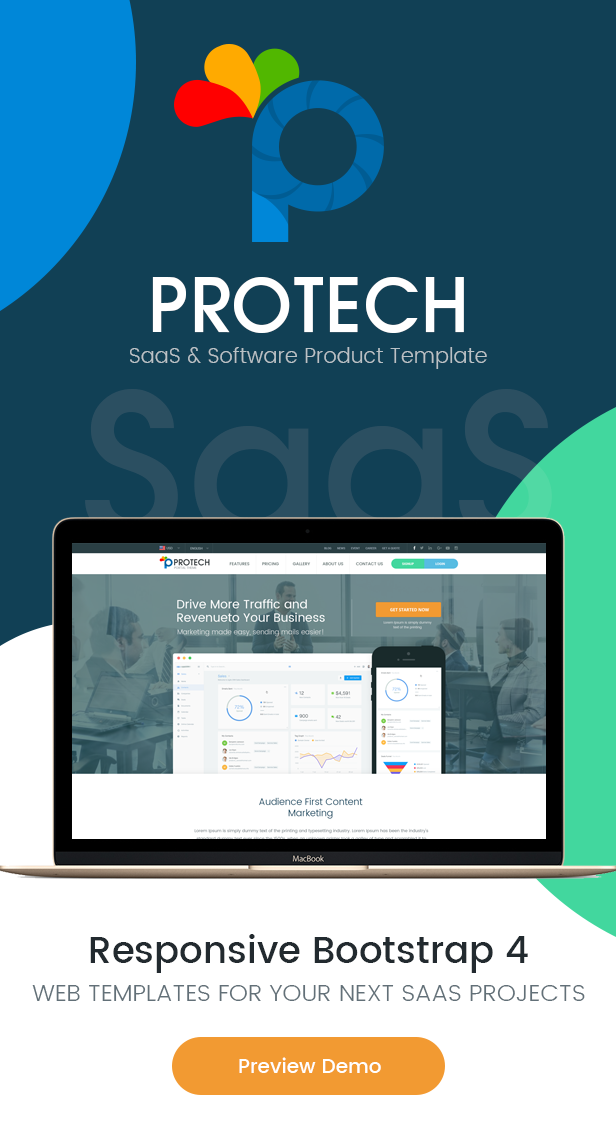 Protech SaaS -  SaaS, Software & WebApp Template - 2