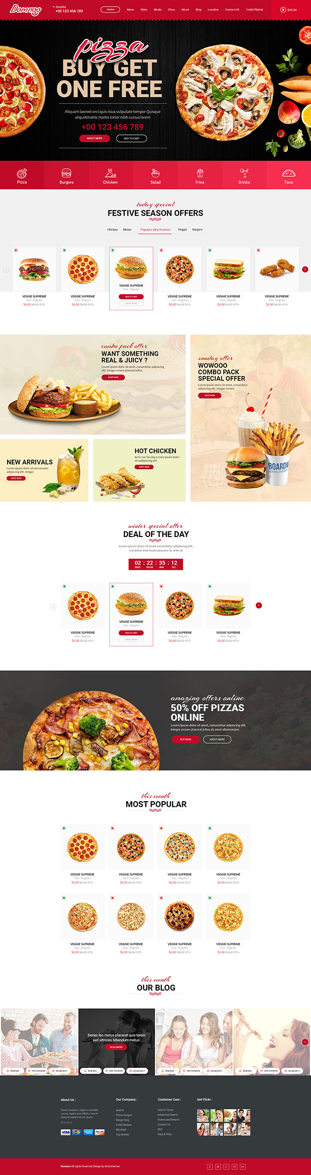 Domnoo - Pizza & Restaurant WordPress Theme - 1