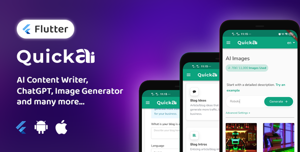 QuickAI - OpenAI Content & Image Generator and Writing Assistant (SaaS)