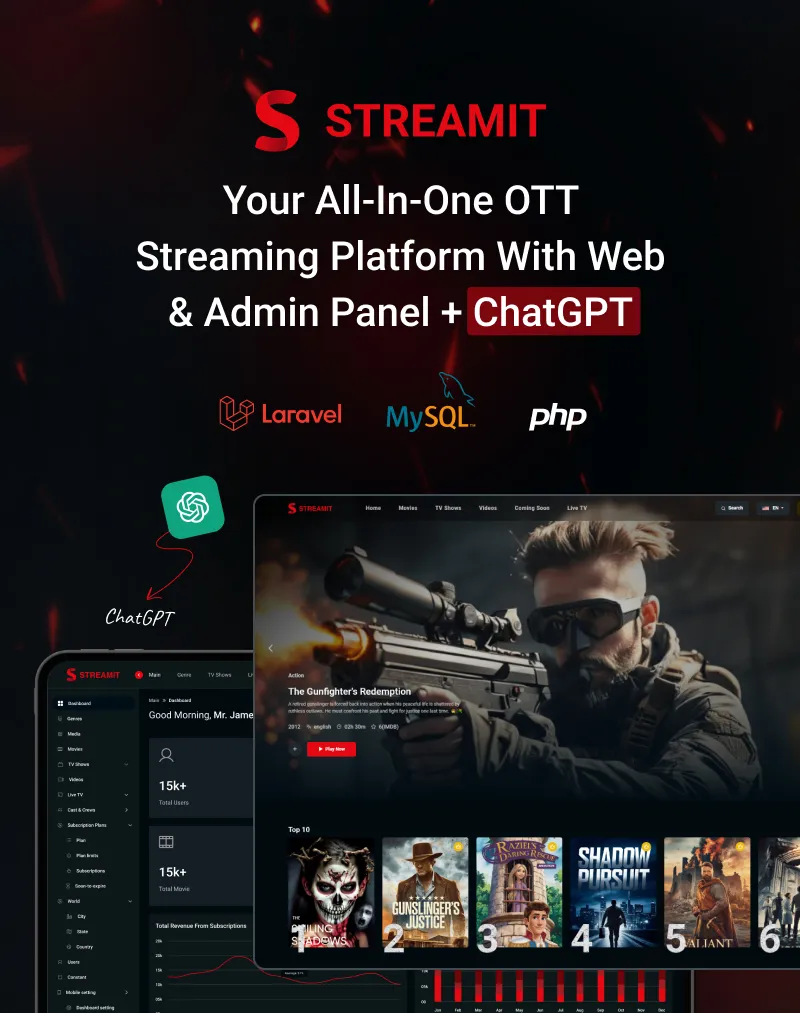 Streamit Laravel - Movie, TV Show, Video Streaming Platform With Laravel with ChatGPT - 6