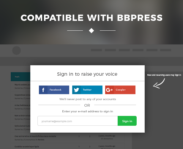 Compatible with bbpress
