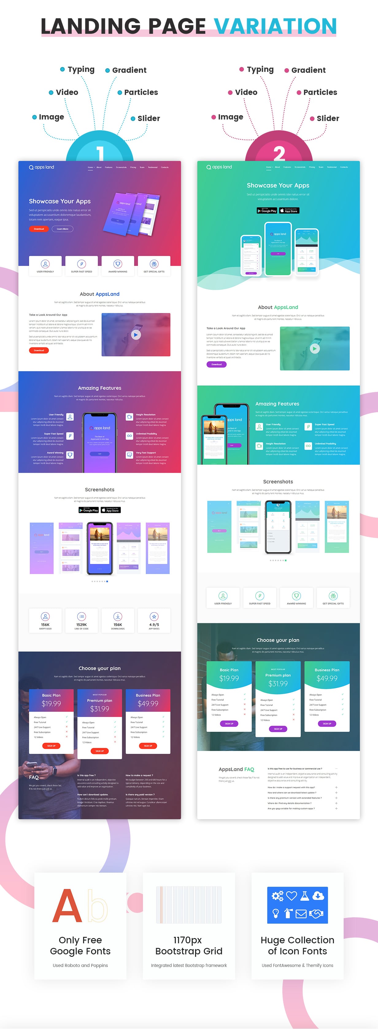 AppsLand - App Landing Page HTML Template