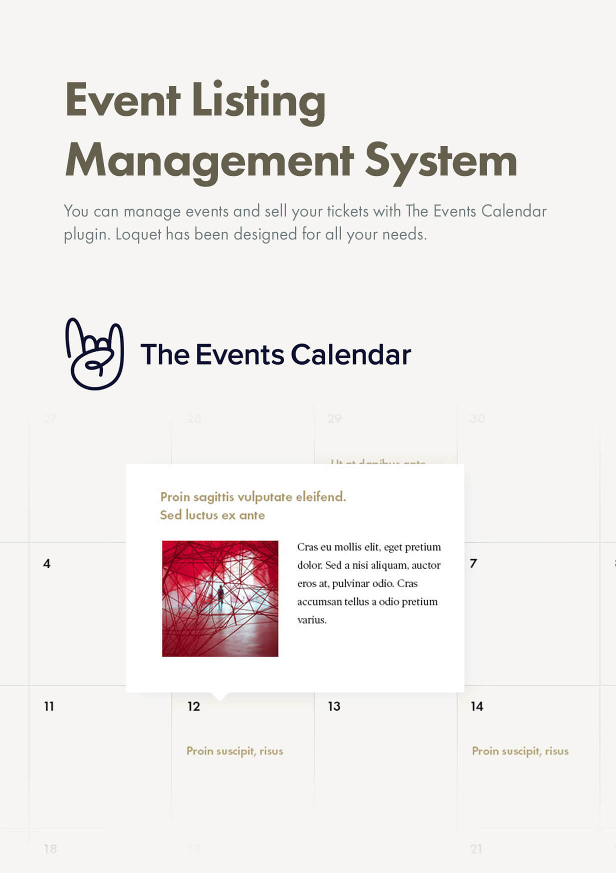 Event listing management system