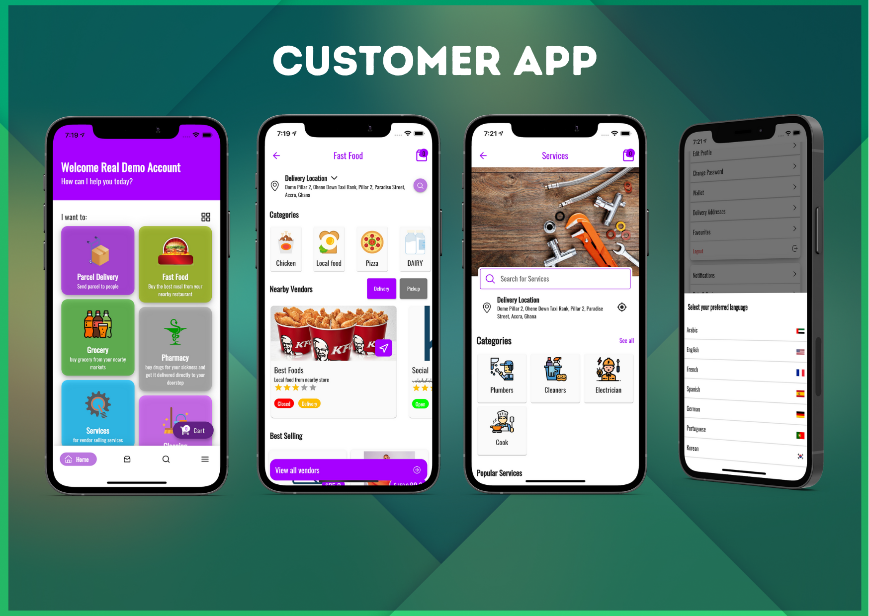 Glover – Grocery, Food, Pharmacy Courier & Service Provider + Backend + Driver & Vendor app - 6
