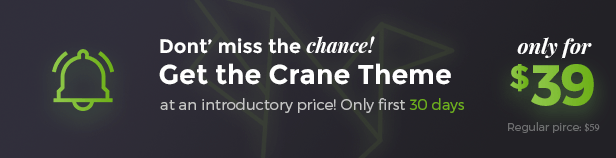 Purchase Crane WordPress Theme only for $39