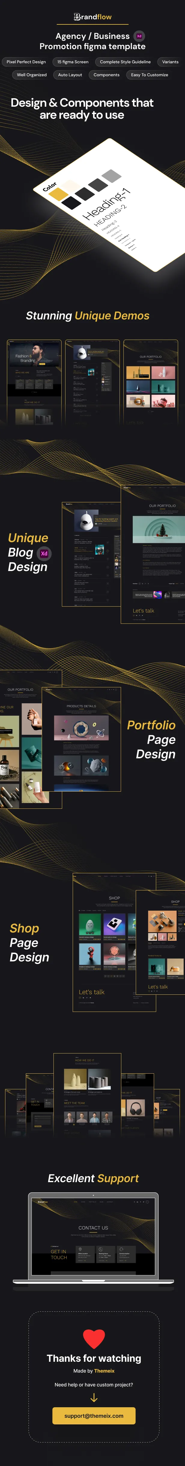 Brandflow - Agency and Business XD UI Template - 1