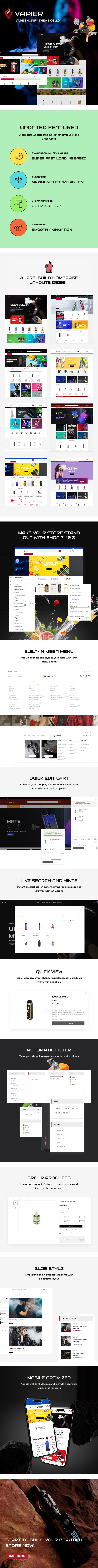 Vapier Vape Store Shopify Theme OS 2.0 Preview