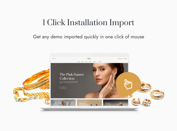 Aro Jewelry Store WordPress 1 Click Installation Import