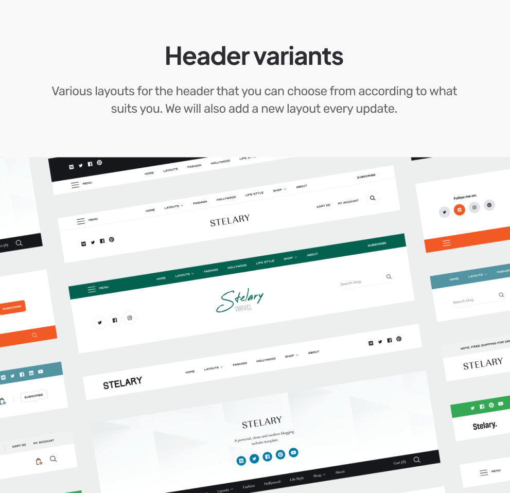 Header variants
