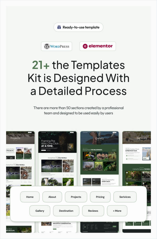 Wildsnap - Wildlife Photography Services Elementor Template Kit - 3