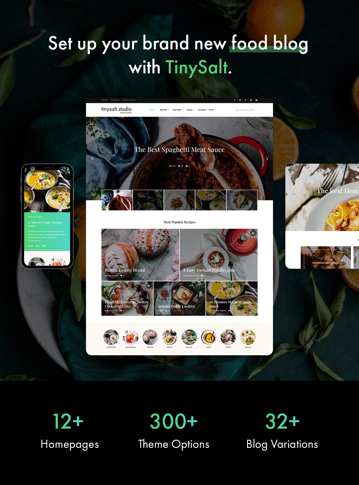 TinySalt - Fresh Food Blog WordPress Theme.