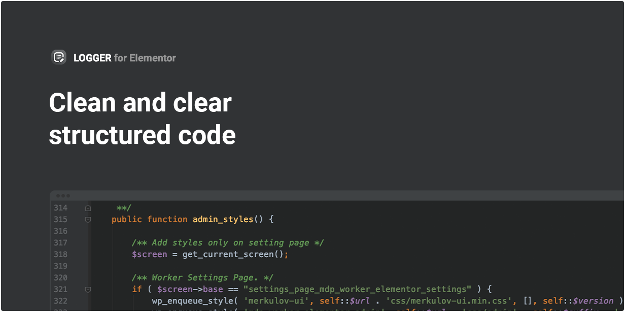 Código estruturado limpo e claro