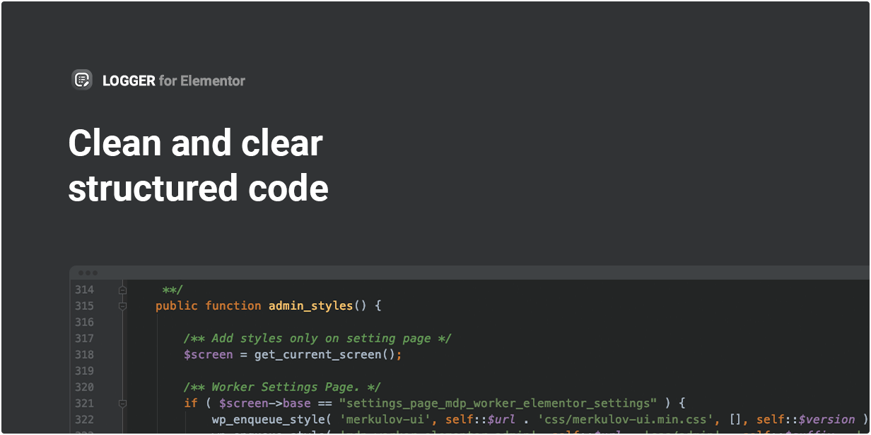 Clean and clear structured code 