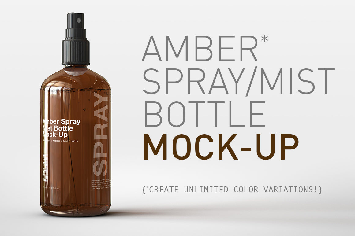 Amber Mist Spray Bottle Mock-Up