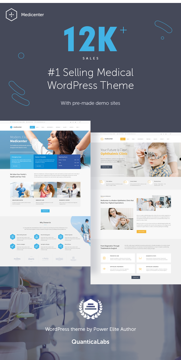 clinic, hospital, doctor, beauty, health and medical WordPress Theme