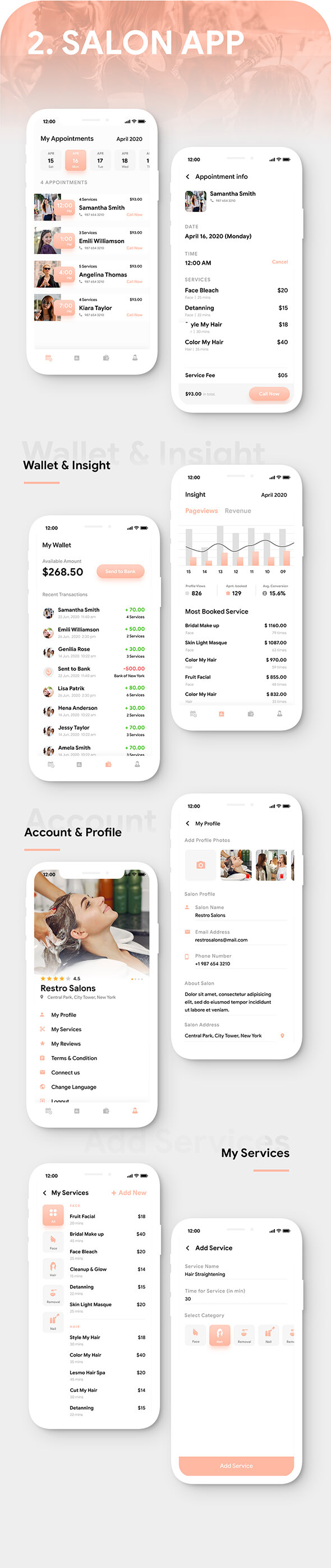 Multi Salon Android App Template+ Multi Salon iOS App Template|2 Apps User+Salon| IONIC 5| Salonza - 5