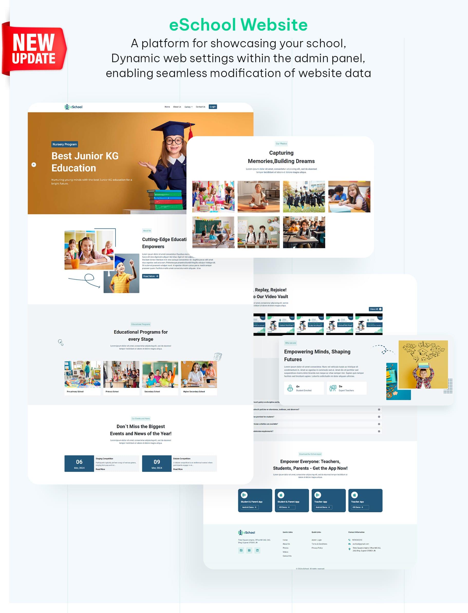eSchool website - Online school management system