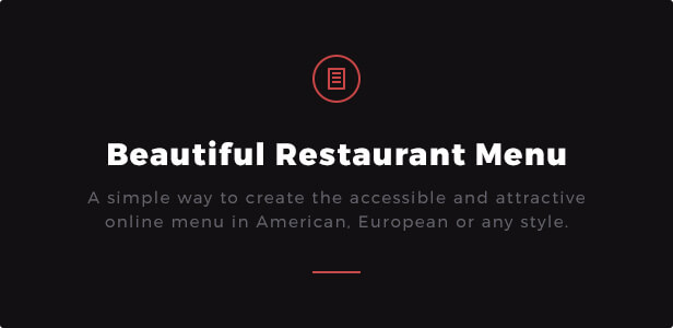 Beautiful Restaurant Menu: A simple way to create an accessible and attractive online menu in American, European or any style.