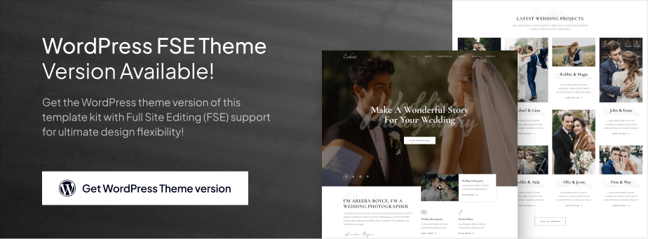 Esthetic – Wedding Photography Elementor Template Kit - 1