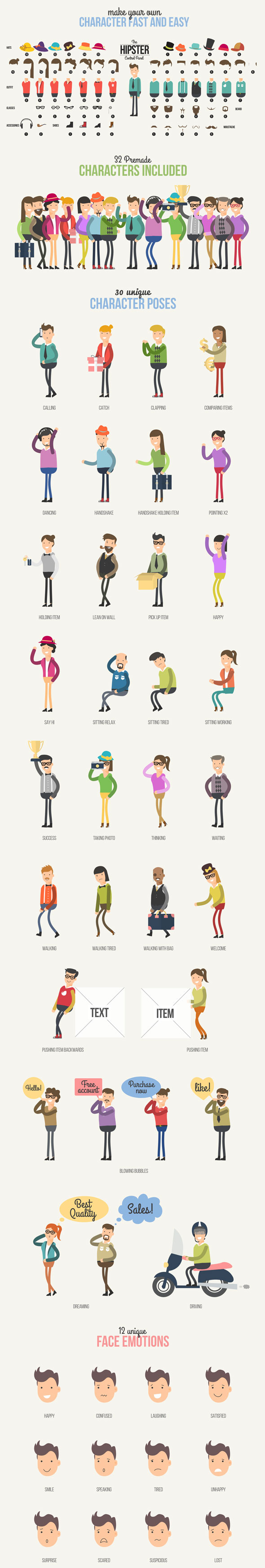 Hipster Explainer Toolkit & Flat Animated Icons Library - 7