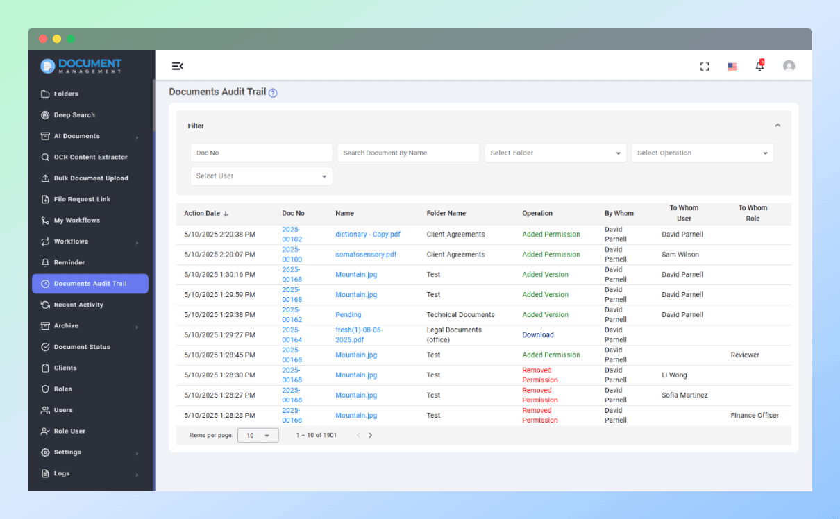 Document Audit Trail
