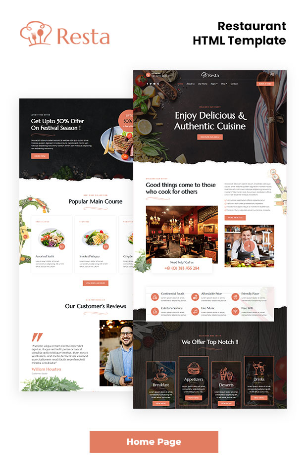 resta html home page