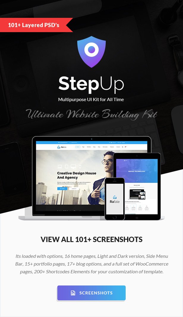 StepUp Multipurpose All in One PSD Template - 6