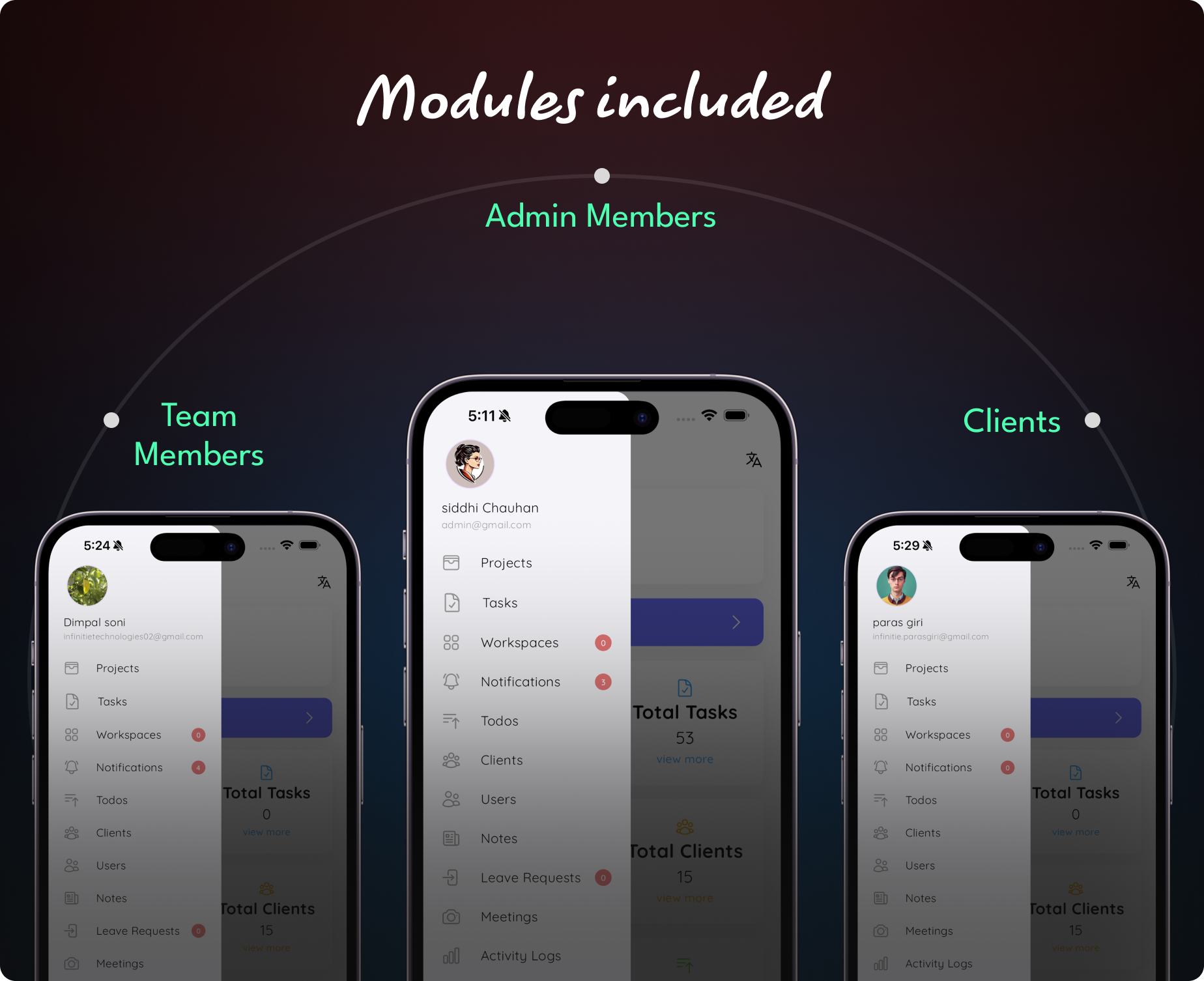 Admin, Team and Clients app - Taskify Flutter App for Project Management, Task Manager and Productivity Tool