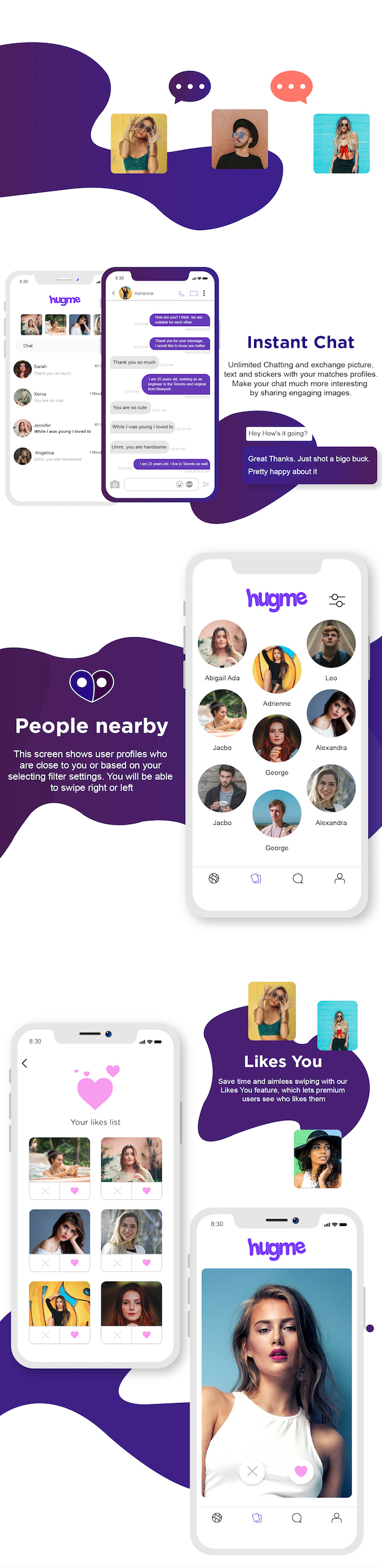 Hugme - Android Native Dating App with Audio Video Calls and Live Streaming - 8