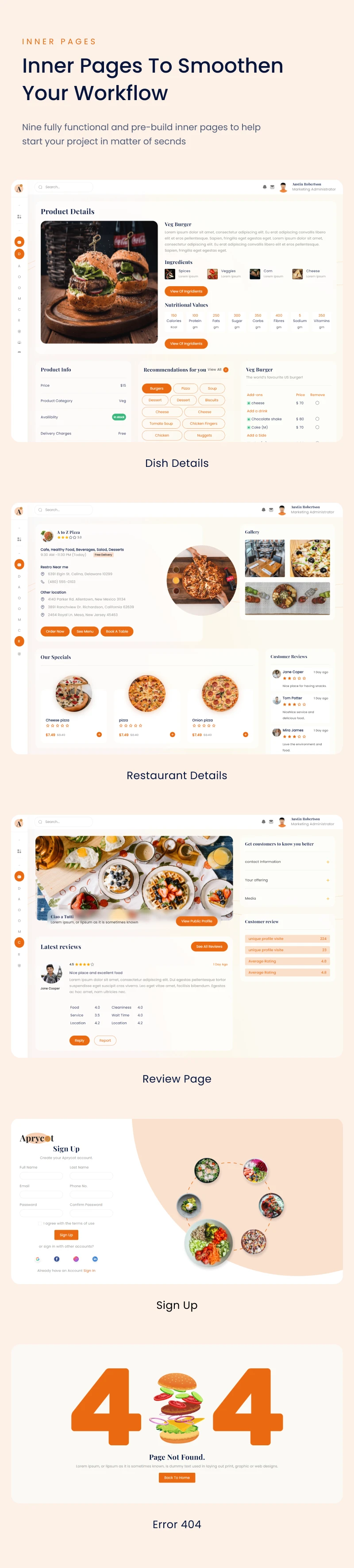 Aprycot | Restaurant Management Admin Template (HTML, Vue, React, Laravel) - 10