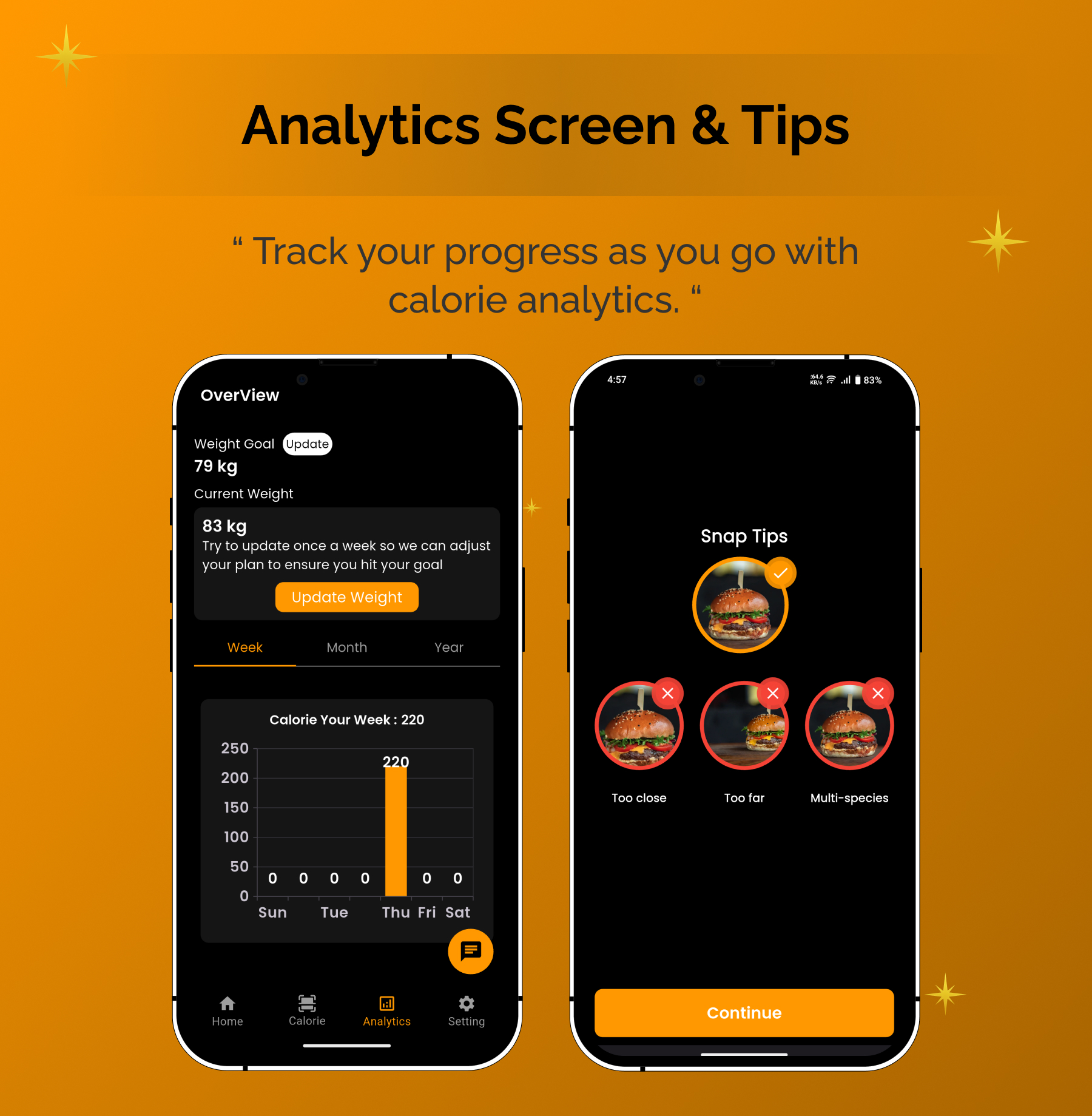 Cal  AI  Pulse | Calorie & Food Tracker | Flutter Android/iOS Full Application | Premium Plans - 8