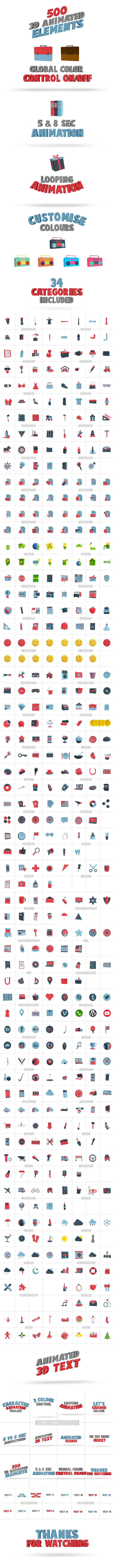 3D Animated Elements Library - 7