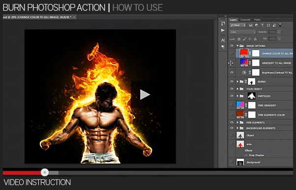 Burn Photoshop Action - 1