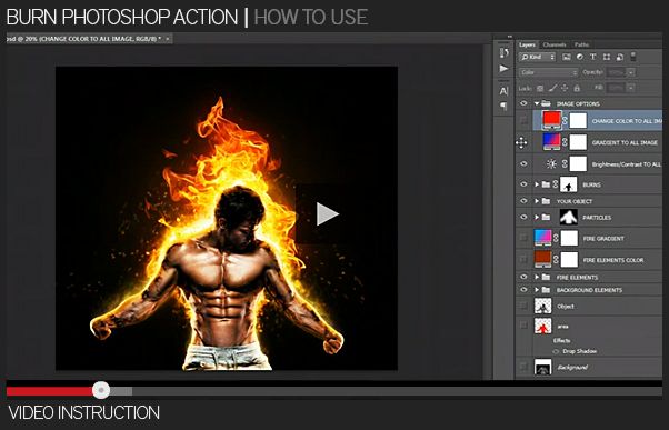 Burn Photoshop Action - 1