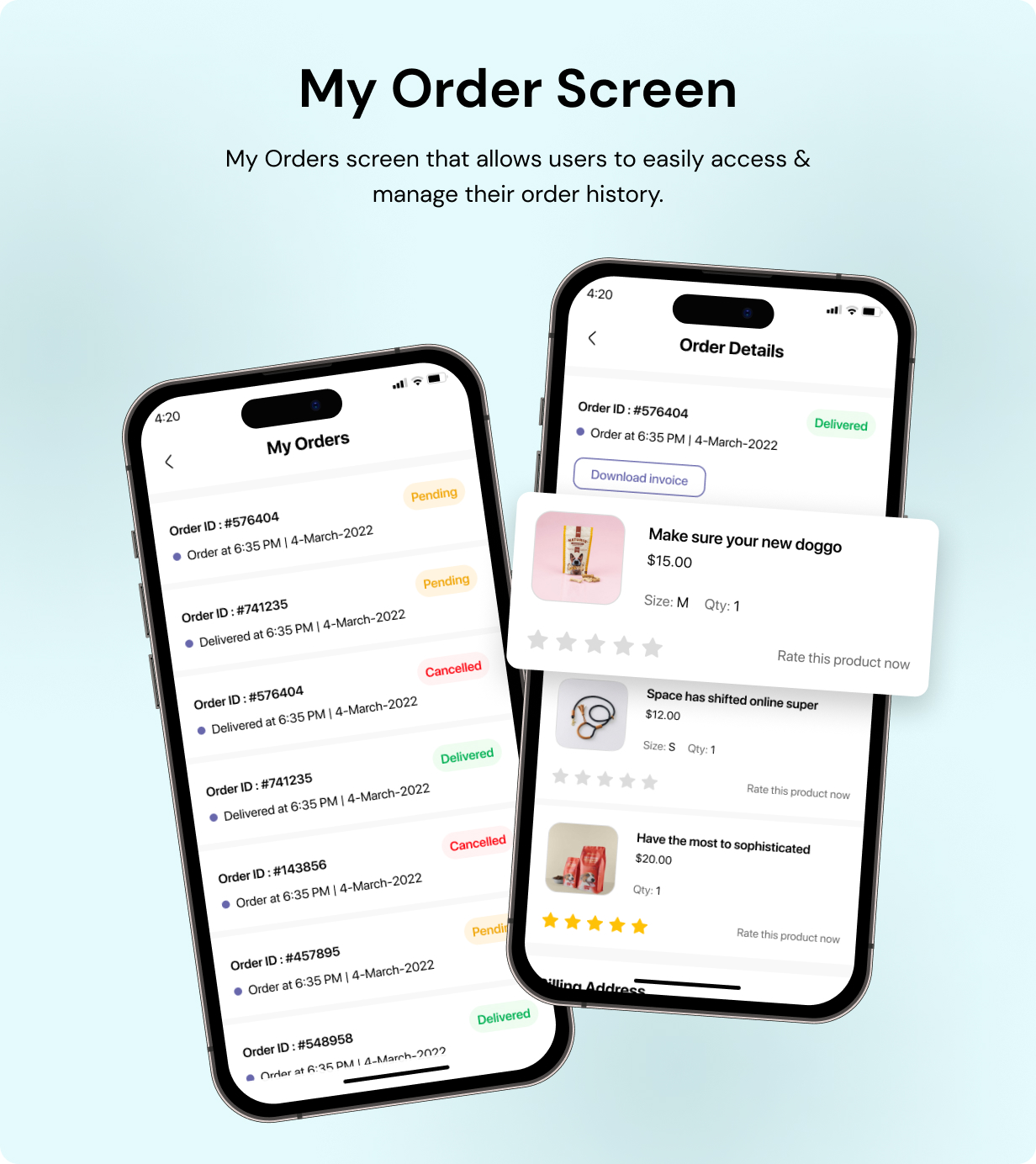 Pet Product Store App - E-commerce Store app in Flutter 3.x (Android, iOS) with WooCommerce Full App - 15