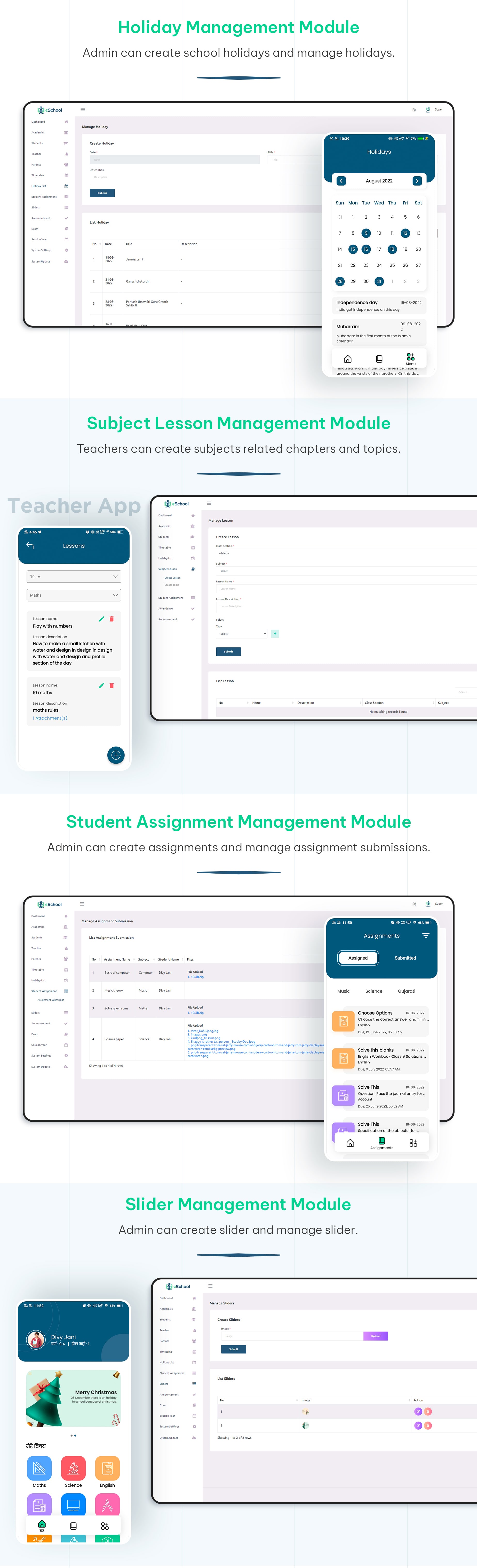eSchool - School Management System with Student | Parents | Teacher Flutter App | Laravel Admin - 21