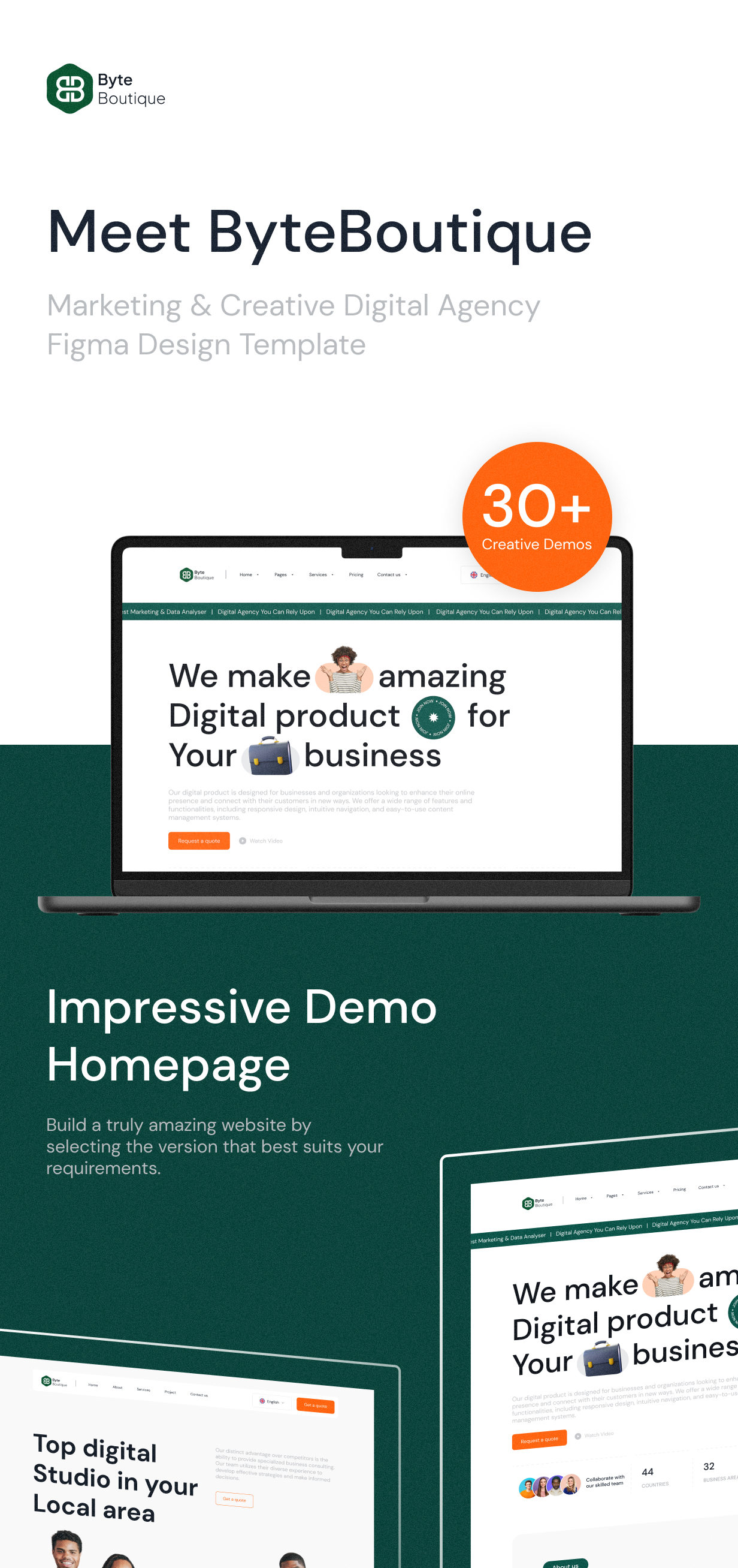 ByteBoutique | Marketing & Creative Digital Agency Figma Design Template - 1