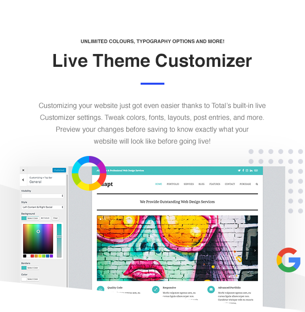 Total WordPress Theme Live Theme Personalizador