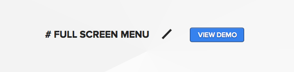 Wordpress theme with full screen animated menu