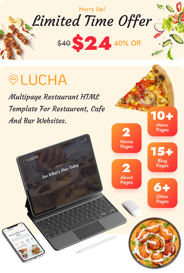 Restaurant & Cafe Multipage Template - Lucha Food Center - 2