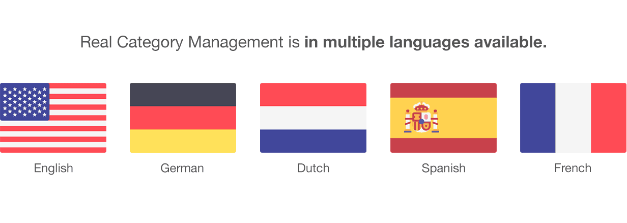 Real Category Library is in multiple languages available. The plugin is translated into English, German, Dutch, Spanish, and French.