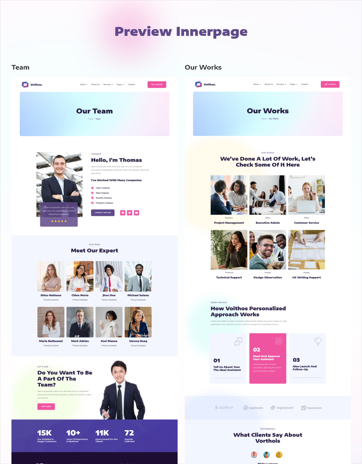 Voithos | Personal Virtual Assistant Elementor Template Kit - 4