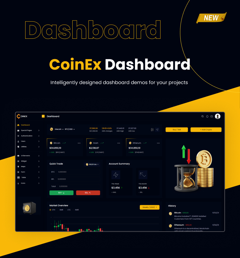 COINEX - Crypto Currency Admin Dashboard Template - 9
