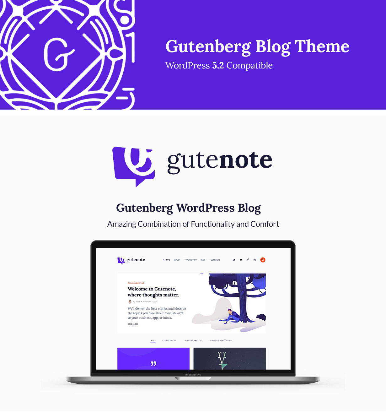 Gutenberg WordPress Creative Blog Theme - Gutenote - 4
