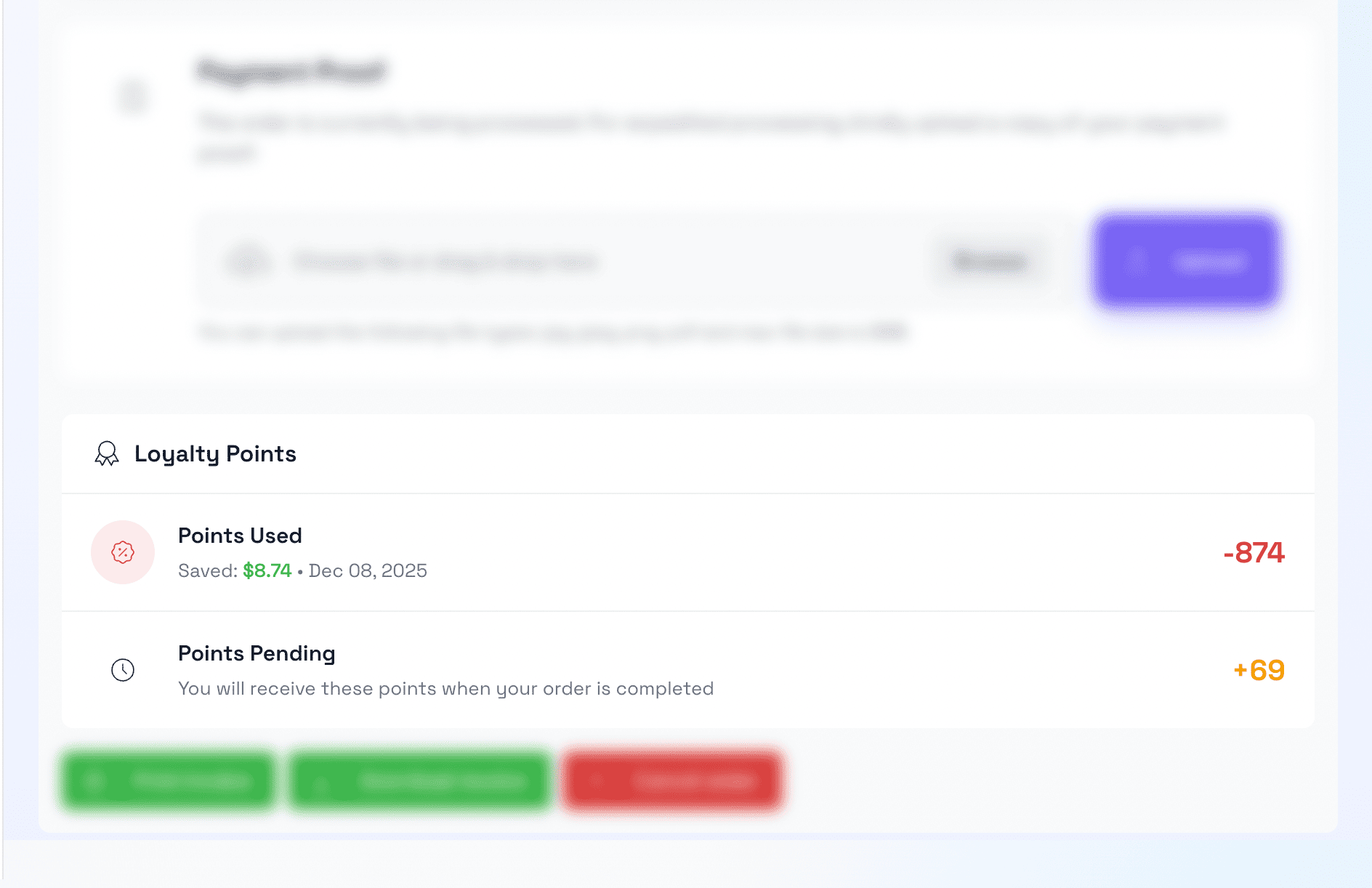 Loyalty Points Info in Customer Order Detail Page