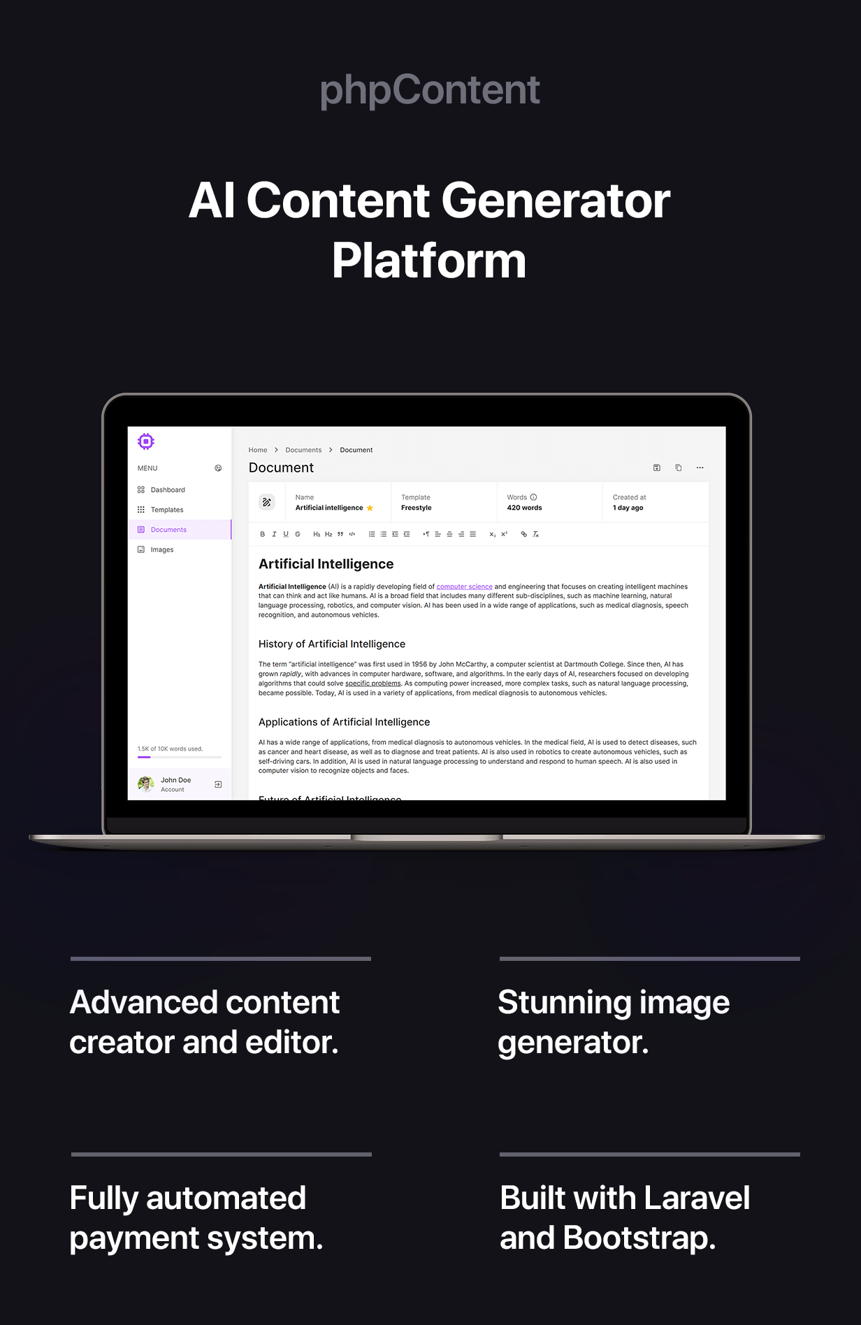 phpContent - AI Content Generator Platform (SaaS) - 3