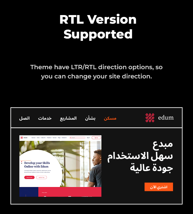 RTL Languages Option Available